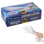 LUVA LATEX BOMPACK 100UN TAM. M